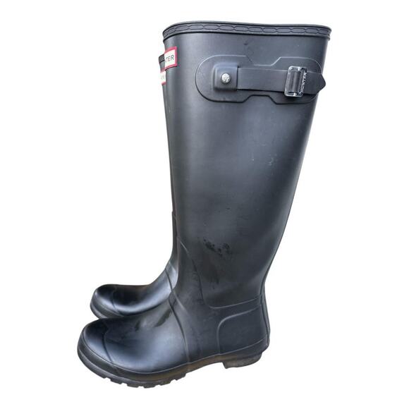 Hunter Original Tall Knee High Black Rain Boot Women size 10 - Picture 2 of 12